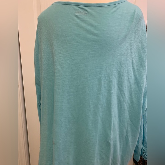Basic Editions 3x plus size pretty teal top with lace on front - Picture 7 of 7